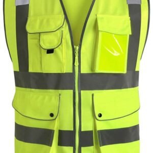 XIAKE 9 Pockets Class 2 High Visibility Reflective Safety Vest for Men Women,Meets ANSI_ISEA Standard