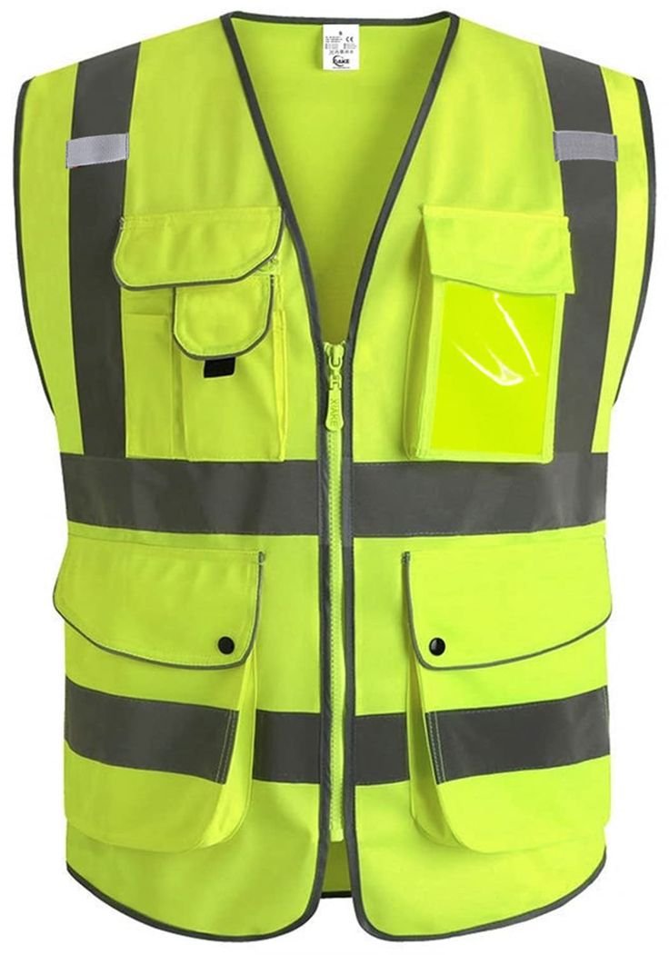 XIAKE 9 Pockets Class 2 High Visibility Reflective Safety Vest for Men Women,Meets ANSI_ISEA Standard